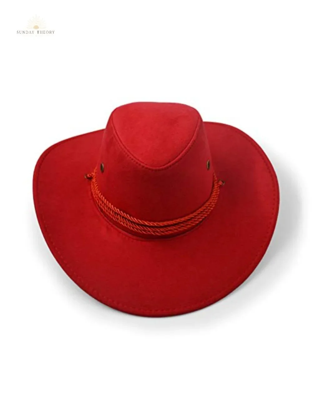 Faux Leather Suede Cowboy Hat with Chin Strap, Fishing Hiking Outdoor